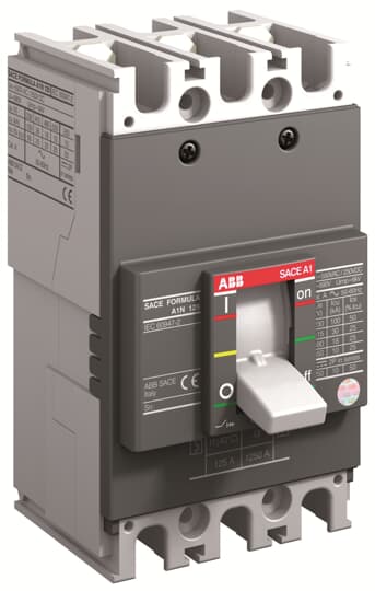 A1C 125 TMF 125-1250 3p F F (MCCB, 125AT/125AF, 3P, 25 kA, FIXED THERM. MAGNET. TRIP UNIT)