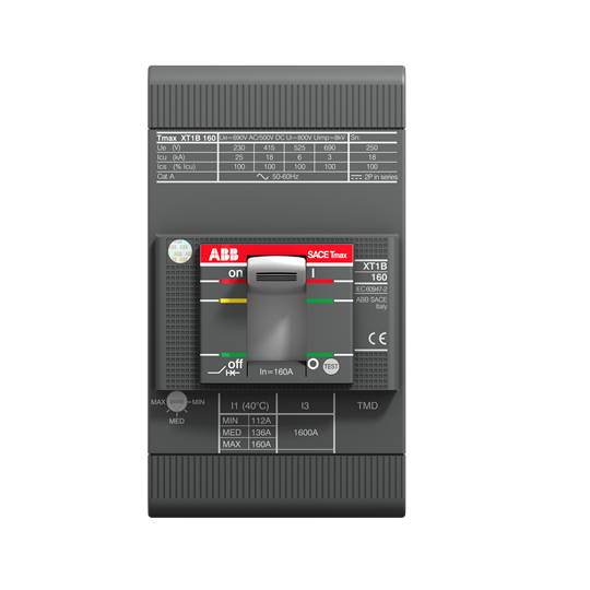 XT1B 160 TMD 25-450 3p F F (MCCB, 25AT/160AF, 3P, 18 kA, THERM. MAGNET. TRIP UNIT)