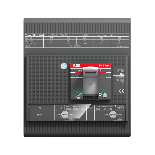 XT2S 160 TMD 25-300 4p F F (MCCB, 25AT/160AF, 4P, 50 kA, THERM. MAGNET. TRIP UNIT)